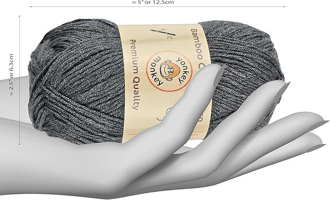 10-Pack of Yonkey Monkey 500 Grams Yarn - 70% Rayon derived from Bamboo, 30% Cotton - Imported - Storm 9038