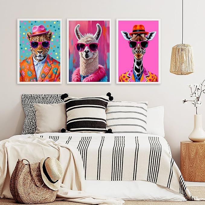 cupmod 6 Packs Colorful Animal Paint by Numbers Kit for Adults,DIY Watercolor Oil Painting by Numbers Kit,Easy Acrylic Adults Paint by Numbers Kit for Home Wall Decor 9.8x13.8inch