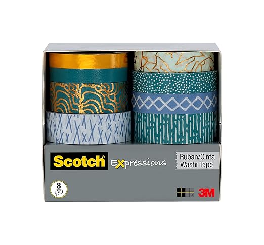Scotch Expressions Washi Tape, 8 Rolls/Pack (C1017-8-P6)