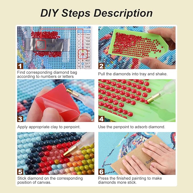 Domnpes Sunflower Diamond Art Kits for Adults, 5D Diamond Painting Kits for Beginners, DIY Round Full Drill Bead Craft for Home Wall Decor Gift 11.8x11.8 inch, Landscape