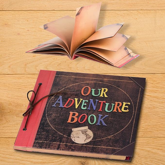 Our Adventure Book 12x12 Inch,Scrapbook Album Large Handmade Travel Scrapbook 60 Pages DIY Album for Anniversary,Wedding,Travelling,Writing,Baby,Friends,Family,Couple Gifts (Our Adventure Book)