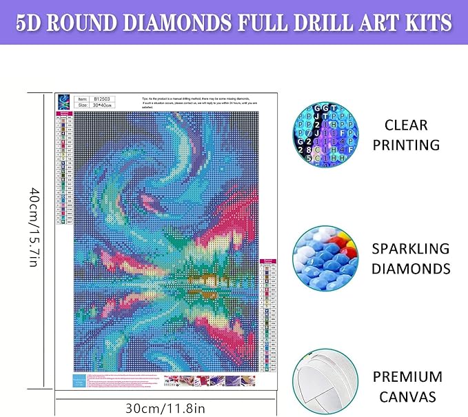 mrpwnle Aurora Diamond Art Painting Kits for Adults, Northern Lights Diamond Art Painting Kit for Adults, Round Full Drill 5D Landscape Diamonds Painting Gem Art DIY Crafts Kits 12x16inch