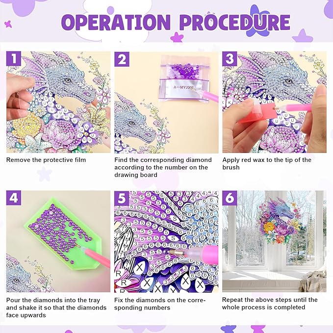 MAXBYE Dragon Hanging Diamond Art Painting Kits for Adults Beginners, DIY 5D Special Shaped Crystal Painting Diamond Kits Hanging Ornament for Gift Home Wall Door Decor