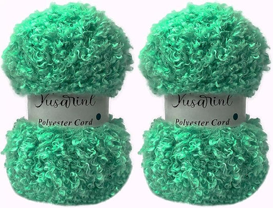 (32 Colors Available) Yusarinl 2 Skeins Teddy Bear Yarn,Fuzzy Yarn for Crochet Polyester Plush Fur for Crafts Fluffy Fuzzy for Knitting(6.7 oz, 80 yds)-Middle Blue Green