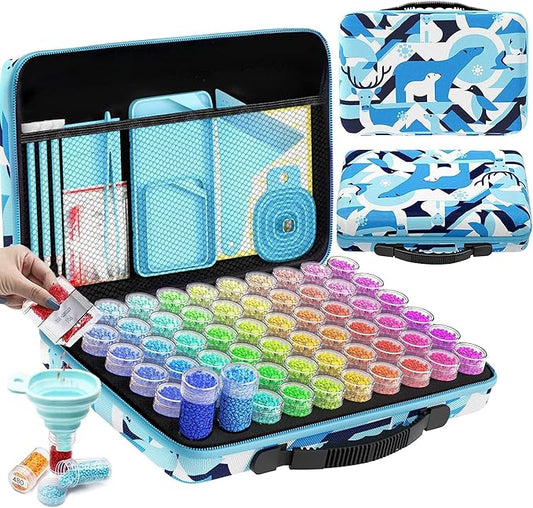 ARTDOT 60 Slots Storage Container for Diamond Art Kits for Adults,Portable Bead Storage Boxes for Diamond Painting Accessories and Tools