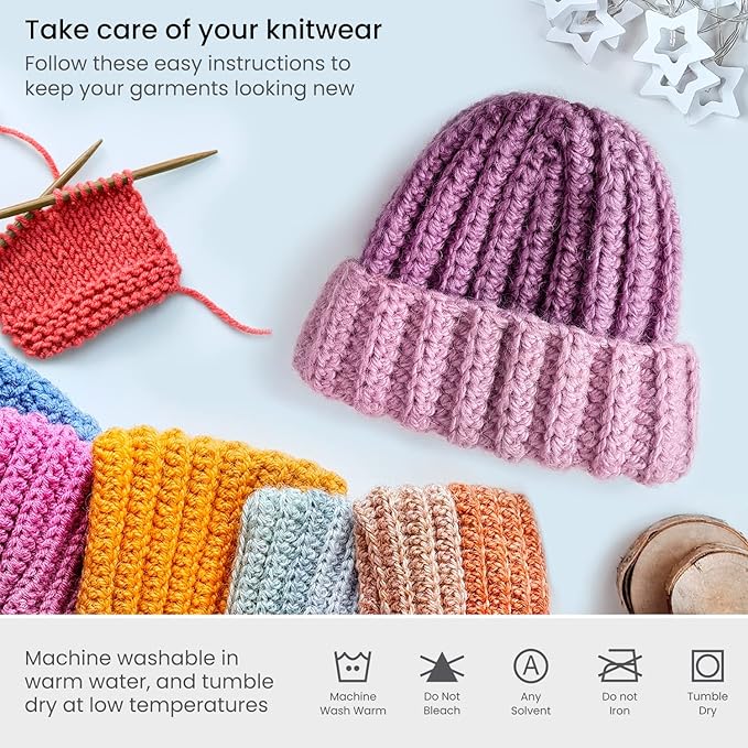 ARTEZA Acrylic Yarn for Crocheting, 20 Mini-Skeins of Worsted Yarn for Knitting in Classic Colors, Knitting & Crochet Supplies
