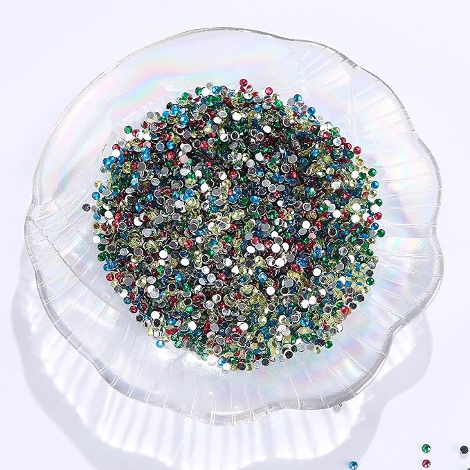 60000 Pcs 60 Color Rhinestones Diamond Painting Beads Flat Bottom Round Resin Beads Art Replacement Diamonds for DIY Craft Diamond Painting Accessories(Fresh Color)