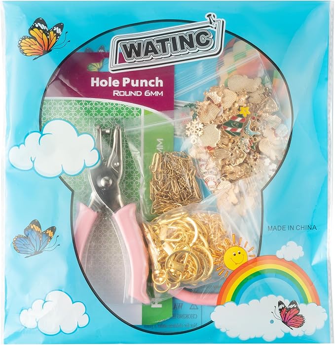 WATINC DIY Christmas Keychain Making Kit - 302Pcs Bag Christmas Charm Craft Kit with Pliers, Enamel Pendants, Charms Extender Chains for Xmas Holiday Gifts, Stocking Stuffers for Adults Teens Girls