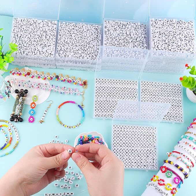 1500pcs Letter R Beads Bulk, Letter Beads, Alphabet Bead for Friendship Bracelets, Jewelry Making Supplies,DIY Making Kit