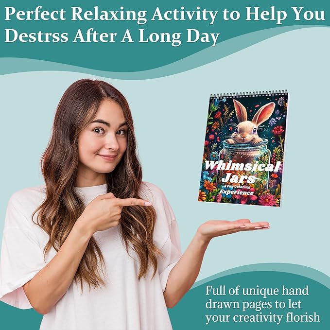 Adult Coloring Book Spiral Bound, Mindfulness Coloring Book for Women Relaxation, Thick Paper One Sided Design, Gift for Adult to Relax and Relieve Anxiety-Magic Wishing