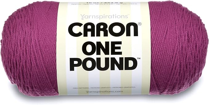 Caron One Pound Solids Yarn, 16oz, Gauge 4 Medium, 100% Acrylic - Purple- For Crochet, Knitting & Crafting ( 1 Piece )