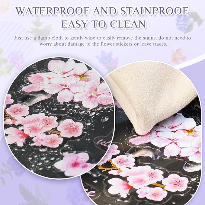 160Pcs Natural Flower Stickers for Scrapbooking,Self-Adhesive Transparent Flower Stickers Scrapbook Supplies Journaling Supplies for Adult Card Making Letters DIY Water Bottle Cards Decoration (160)