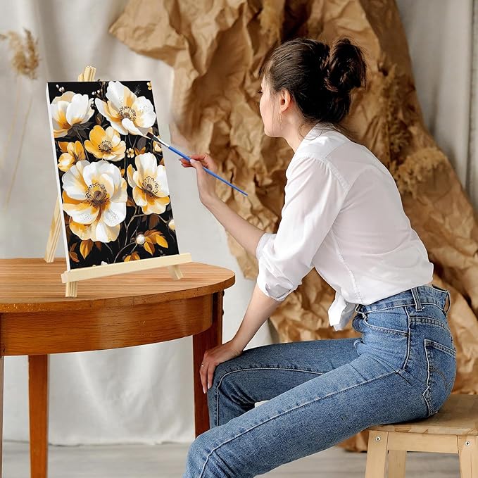 GHHKUD Flowers Paint by Numbers Kits with Frame for Adults Beginners, DIY Landscape Paint by Numbers for Kids, Painting Art on Canvas Gifts Home Wall Decor 20x30cm