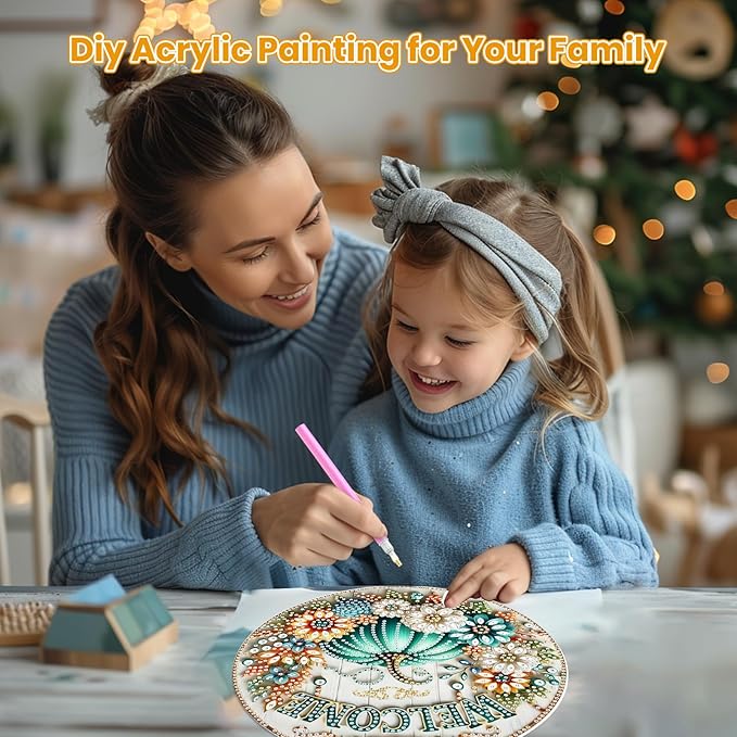 MOGTAA Fall Pumpkin Diamond Art Hanging Pendant Kits, Flowers Landscape Diamond Art Kits for Adults, 5D Special Shape Diamond Painting Gem Art for Home Garden Wall Decor
