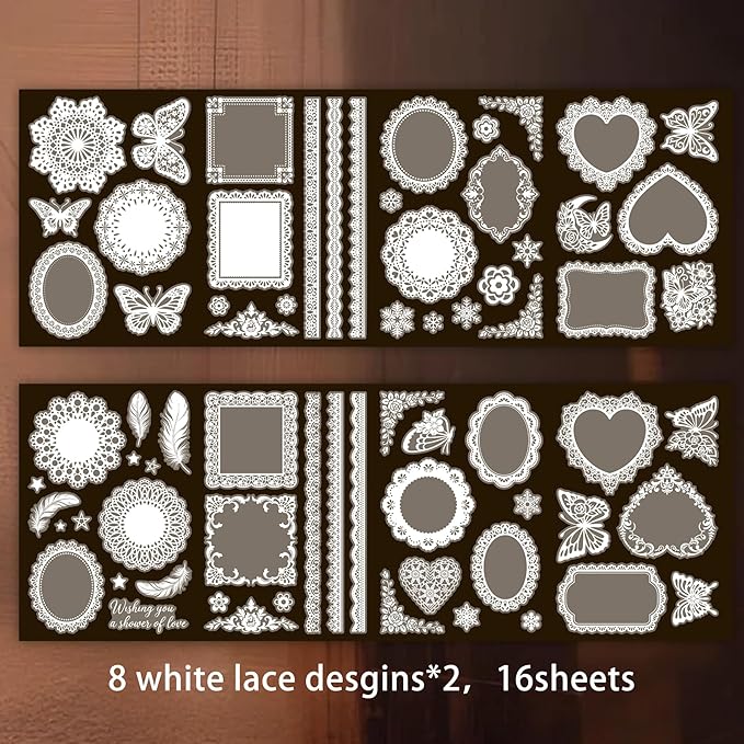 130 PCS Scrapbook Stickers - Vintage Style Transparent Waterproof Vision Board Supplies Embellishments for Journaling, Wedding Photo Album, Scrapbooking Supplies & Prayer Board Supplies