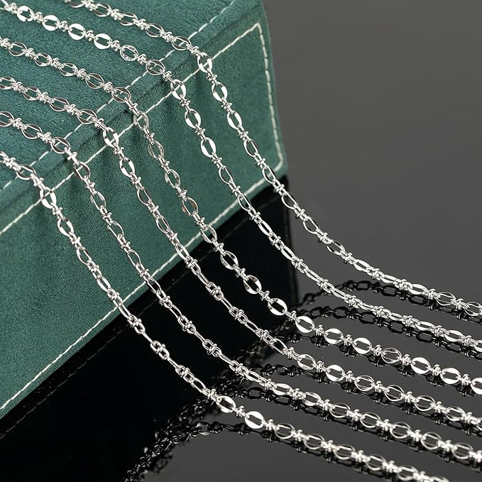 UMAOKANG 5 Meters Stainless Steel Jewelry Chain for Jewelry Making Lip Bead Link Chain Women Necklace Bracelet DIY Jewelry Chain Roll