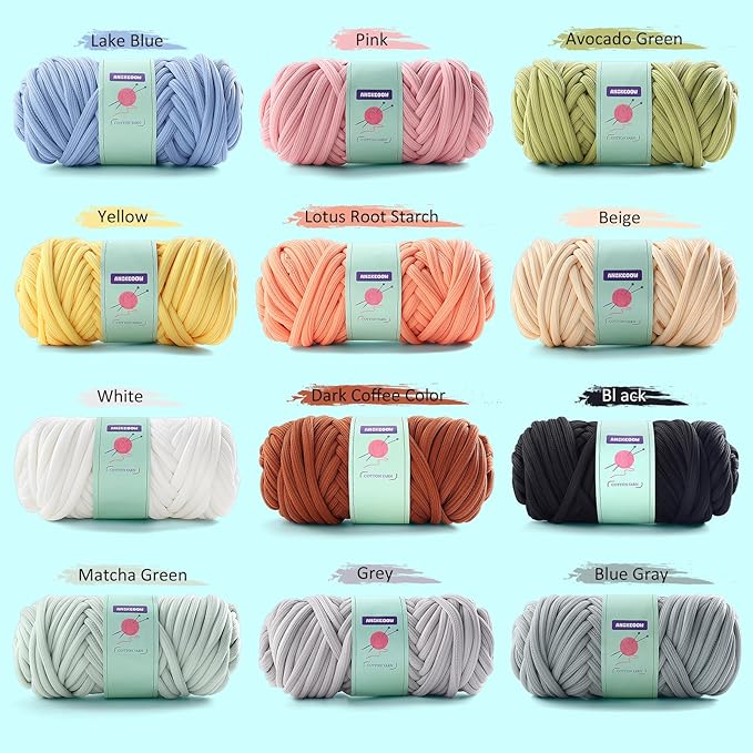 Chunky Yarn for Hand Knitting and Crocheting, Soft Bulky Yarn for Making Blankets, Bags, Baskets, Pillows, Pet Nests (Lake Blue, 0.55lb/250g, 32yard/30m, 0.3inch/8mm)