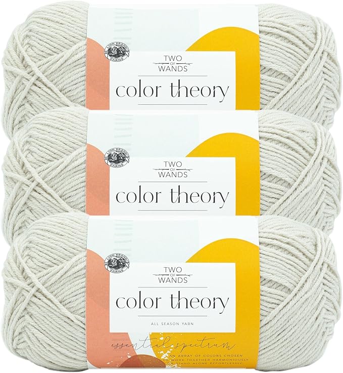 Lion Brand Yarn, Color Theory Worsted Weight Yarn for Knitting and Crochet, Moonbeam, 3 Pack, Acrylic Fiber with Modern Color Palette, Perfect for Sweaters, Hats and Cozy Blankets