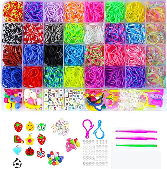 YUSLROB 2500+ Rubber Band Loom Bracelet Kit,Loom Bracelet Making kit,Best Gifts for Birthday and Christmas with, Rubber Band Refill Kit for