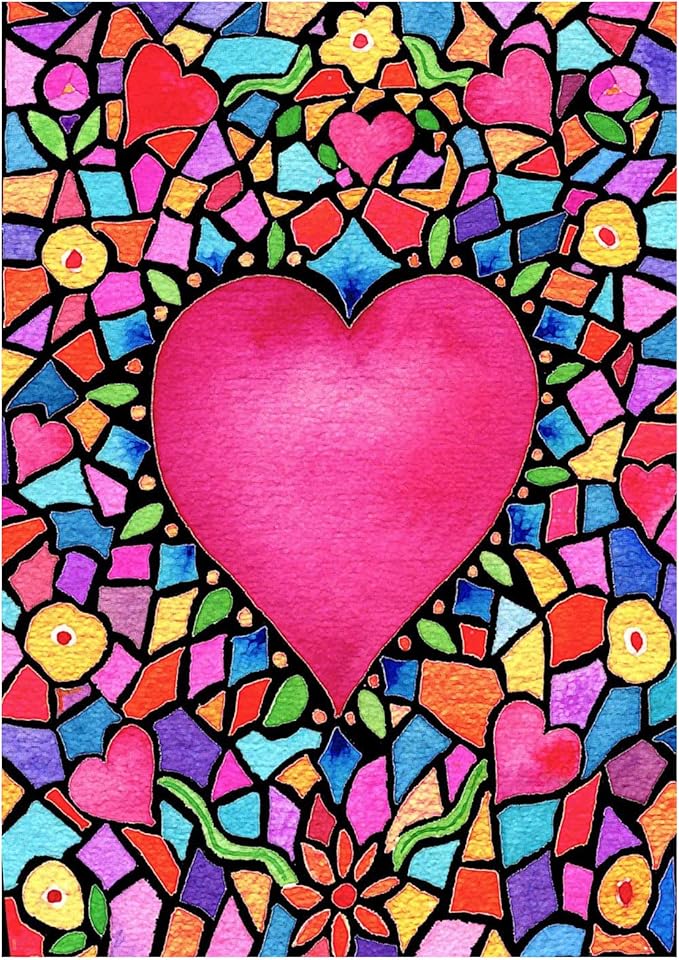 NAIMOER Valentines Diamond Art Kits Heart for Adults, Love Diamonds Art Kits Round Full Drill Diamond Arts Kit Heart Diamond Picture Arts Craft for Home Wall Decor 11.8x15.8 inch