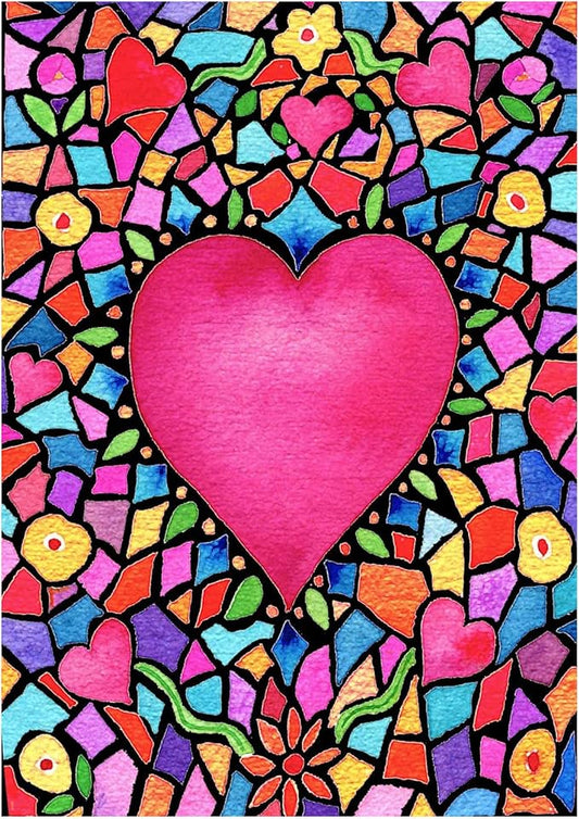 NAIMOER Valentines Diamond Art Kits Heart for Adults, Love Diamonds Art Kits Round Full Drill Diamond Arts Kit Heart Diamond Picture Arts Craft for Home Wall Decor 11.8x15.8 inch