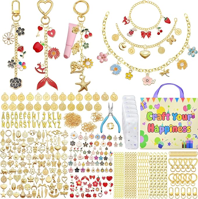 VvLons Lip Gloss Keychain Kit, 706 Pcs Lip Gloss Charms Keychain Kit with Jewelry Tools, All-in-One Lip Gloss Making Kit for DIY Accessories, Bag Charms and Handmade Gift Crafts