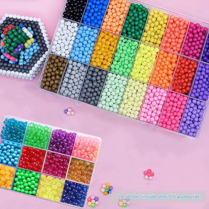 kacaga 8500 beads non-iron magic fuse beads kit 5mm 36 colors no heat bead creative refill set diy toys for kids
