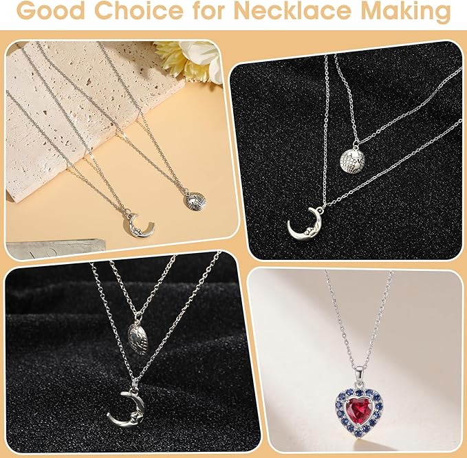 20 Pack Bulk Stainless Steel Chain, Necklace Chains for Jewelry Making, Silver Thin Chain (18 Inches + 20 Inches)