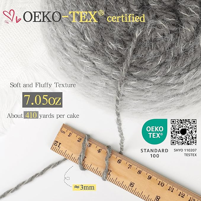 Katech Ombre Yarn for Crocheting-Large Skein of Gradient Yarn Cake-2 Pack of 200g/7.05 oz-80% Acrylic,20% Nylon- #4 Medium-Perfect for Star Blankets, Scarves, Shawls and Garments (F)
