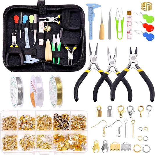 Glarks 951Pcs Making Supplies Kit with Jewelry Tools, Includes Pliers, Jewelry Wires, Jewelry Findings for Jewelry Making and Repair