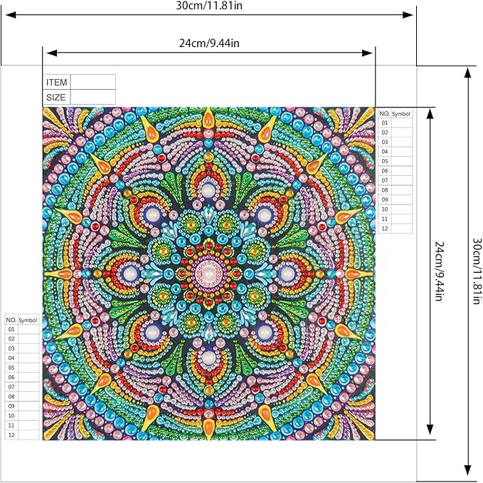 AiYuanzsh Special Shape Diamond Painting Set for Adults, Mandala 5D Partial Drilling Diamond Art Set for Beginners, Paint Gem Art Painting Crafts with Diamonds 30x30cm