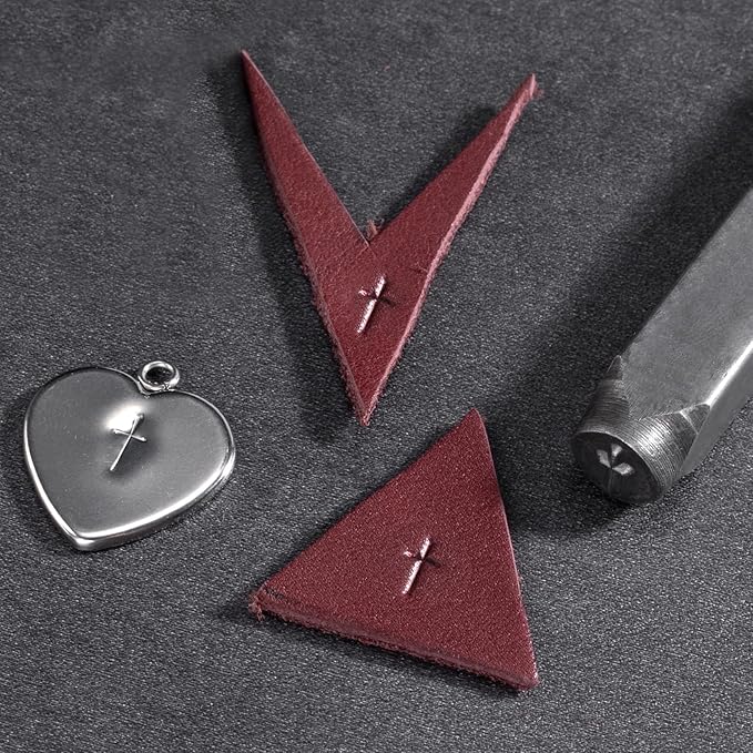 Alpinleux Cross Metal Punch Stamp, Key Stamping Kit, Metal Stamping Tools for Key, Crafts, Jewelry Making, Stamping Punching (1Pcs, 6mm)