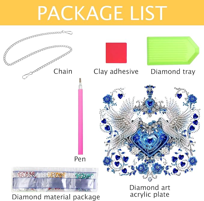 Kaliosy Sun Catcher Heart Bird Window Hanging Ornament - Outdoor Porch Decor, Animals Themed Diamond Art Ornament, Acrylic Board Diamond Painting for Wall Home, Front Door Sign, Indoor Decor 8x8inch