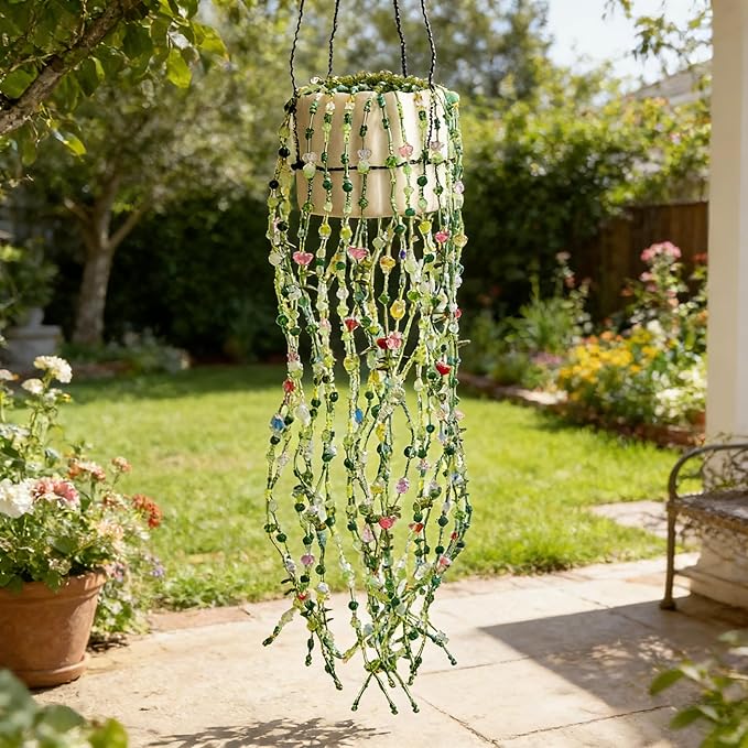 Lyukii Green Glass Beaded Plant Kit, DIY Crystal Leaf Beads for Jewelry Making and Botanical Craft, Unique Gift for Plant Lovers