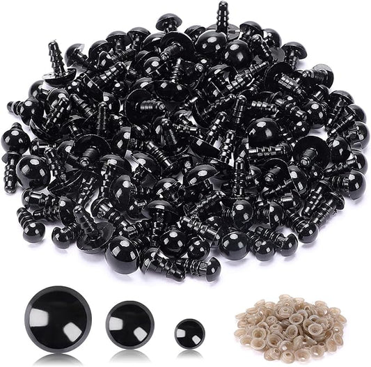 UPINS 120PCS Plastic Safety Crochet Eyes Bulk with 120PCS Washers for Crochet Crafts (6mm,8mm,10mm)