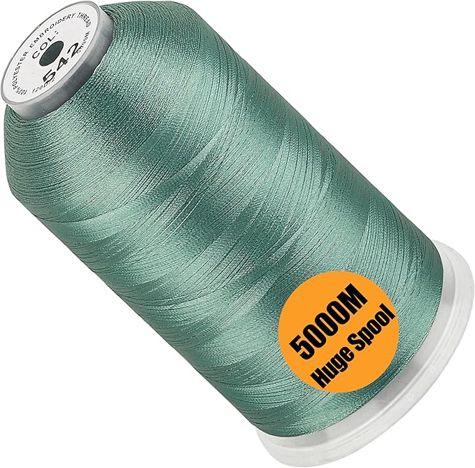 New brothread - Single Huge Spool 5000M Each Polyester Embroidery Machine Thread 40WT for Commercial and Domestic Machines - Seacrest