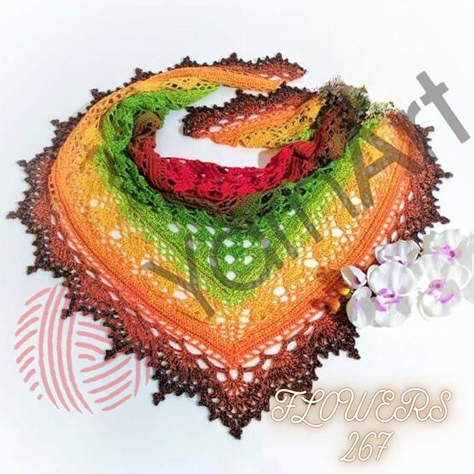 YarnArt Flowers – Gradient Cotton Acrylic Blend, 250g (8.8 oz), 1094 yds, Lightweight Sport Yarn for Crochet, Knitting, Shawls, Summer Projects (267)