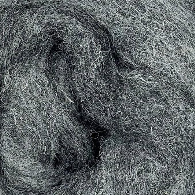 Corriedale Carded Sliver Wool Roving Variety Bundle | Best Core Wool for Needle Felting, Spinning, Wet Felting, Weaving, Dryer Balls, Yarn Roving - Ethically Sourced (Grey Spectrum)