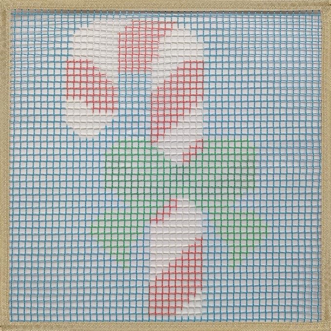Numptain Latch Hook Kits for Adults,DIY Rug Crafts Christmas Candy Pattern Color Printed Canvas,Latch Hook Kits for Beginners Handmade Needlework Crafts Home Decoration,12"x12"