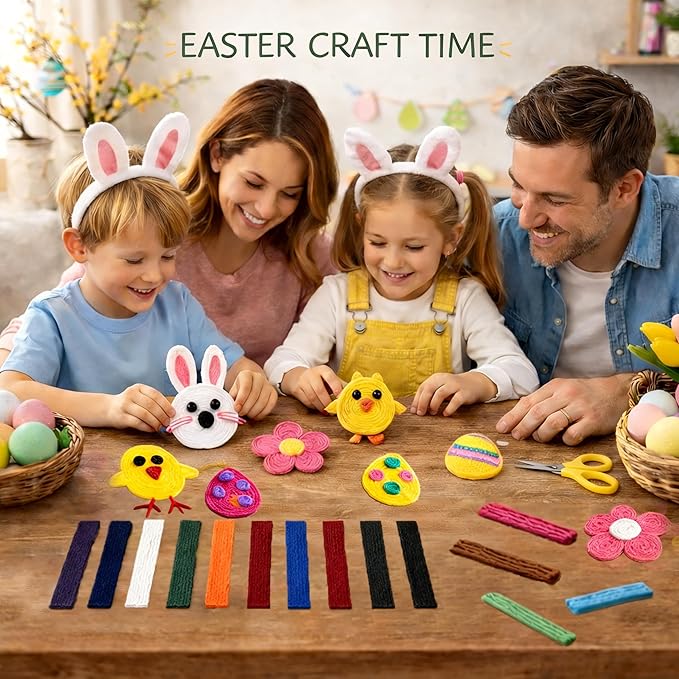 500PCS Wiky Sticks for Kids – Easter Gitfs Mess-Free Sensory Toy, Non-Toxic Wax Yarn Sticks for Travel, Road Trips, Airplane & Restaurant Activities, DIY Arts & Crafts, 13 Colors