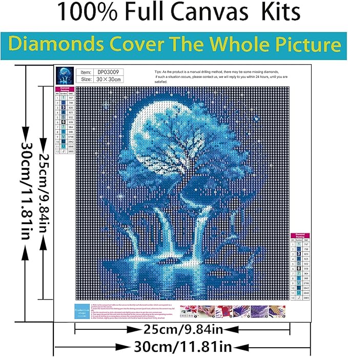 ARPADAMO Diamond Art Kits for Adults,5D Tree of Life Diamond Painting DIY Moonlight Diamond Art Diamond Painting Kits for Adult,Round Full Drill Diamonds, Diamond Art Kits for Home Decor-12x12inch