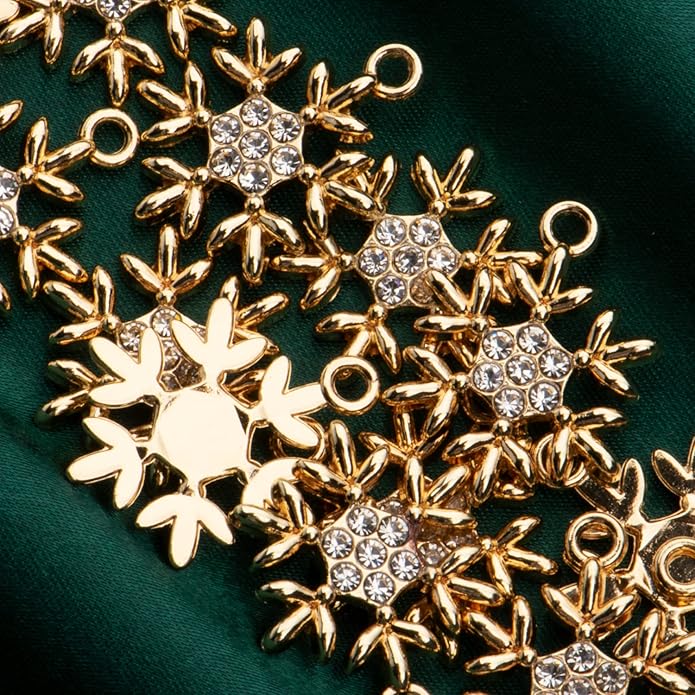 Pack of 20 Rhinestone Charms Gold Plated Pendants Pave Crystal Accessories for Necklace Bracelet Jewelry Making DIY Crafting