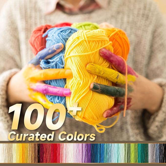 Susan's Family 4 ply 60% Cotton 40% Acrylic Yarn - Soft & Durable - 5 x 50g (1.76oz) - 655 Yards for Knitting & Crocheting - Baby Blankets, Amigurumi, Sweaters & More