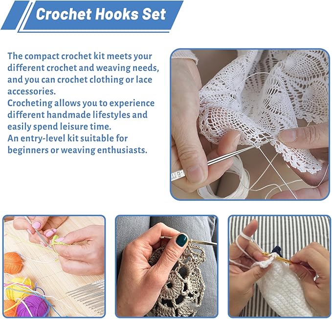 IMZAY Crochet Hooks Set for Beginners, 90Pcs Ergonomic Crochet Kit with Case, Stitch Markers & Blunt Needles, Arthritis-Friendly, Complete Knitting Accessories for Crochet Lovers