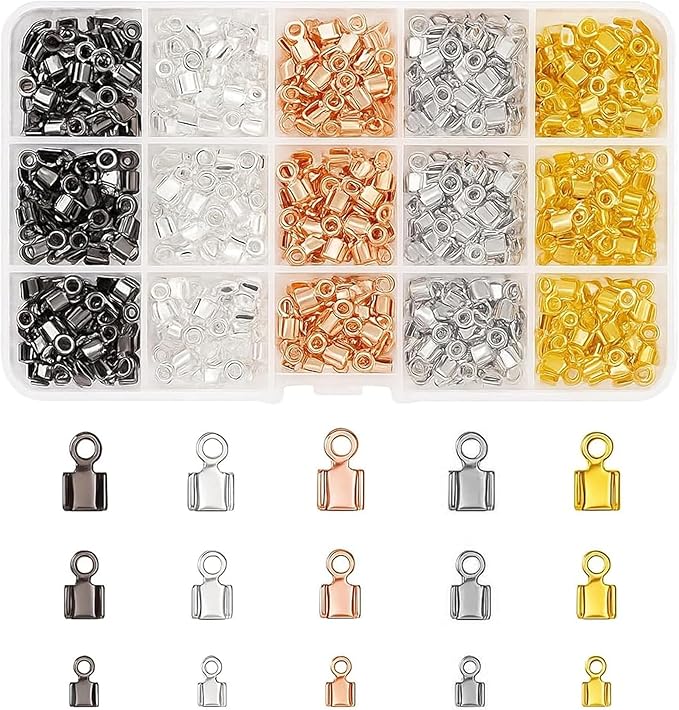 Mandala Crafts 600 Pcs Cup Chain Ends SS12 SS16 SS22 3mm 4mm 5mm Rhinestone Chain Connectors Jewelry Finding Kit for DIY Iced Out Bracelet Necklace Pendant Charm Making