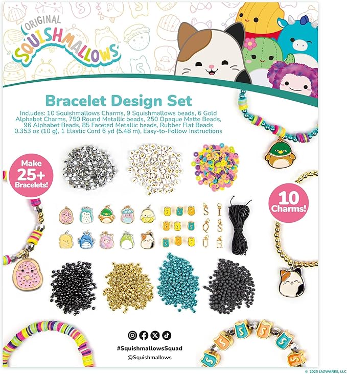 Original Squishmallows Bracelet Design Set, Cute & Friendship Bracelet Kit, Jewelry Making Kit, Charm Bracelet Making Kit, Beading & Jewelry Making, Friendship Bracelet Making Kit
