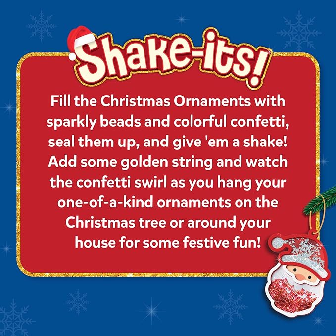 Skillmatics Art & Craft Activity - Shake-its Christmas Ornaments, DIY Holiday Decoration Kit, Glitter Craft Kit, Creative Activity, Gifts for Girls & Boys Ages 4, 5, 6, 7, 8, 9