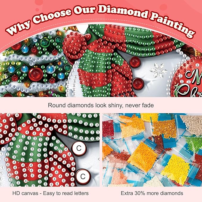 Diamond Art Kits for Adults, Christmas Snowman, Special Shaped Rhinestone Diamond Art Christmas Ornaments, Cute Snowman, DIY Diamond Art Painting Desktop Ornament Gem Art crafts for Adults Home Decor