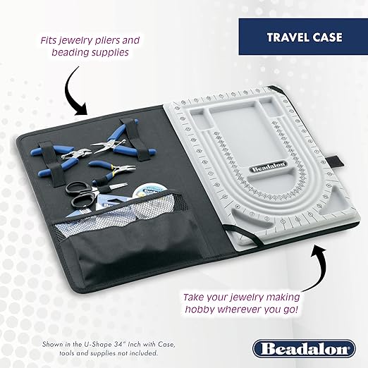 Beadalon Bead Board 52" - Flocked Grey Surface 5 Channels & Oranization Jewelry Design Tray for Necklaces & Bracelet Design