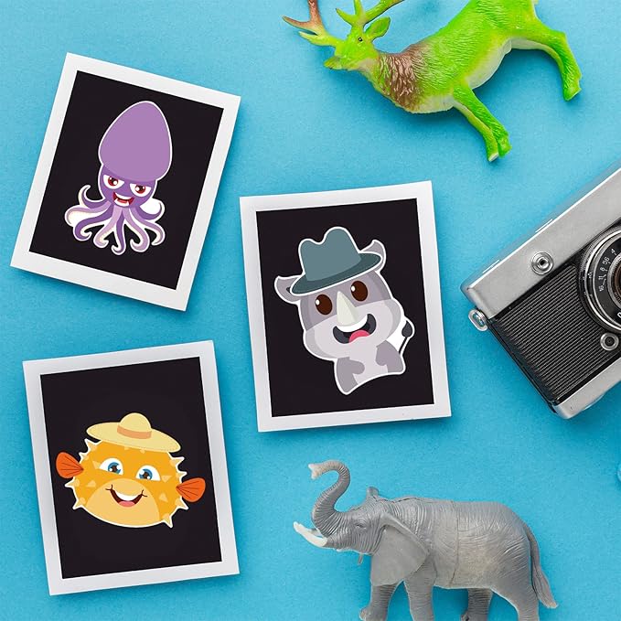24 sheets 8.27''×5.9'' make your own animals stickers for kids toddlers, make a face stickers for kids party favors activities